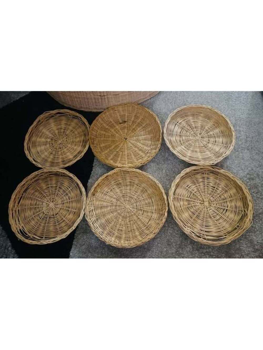 Set of 15 Woven Wicker Baskets/Plates